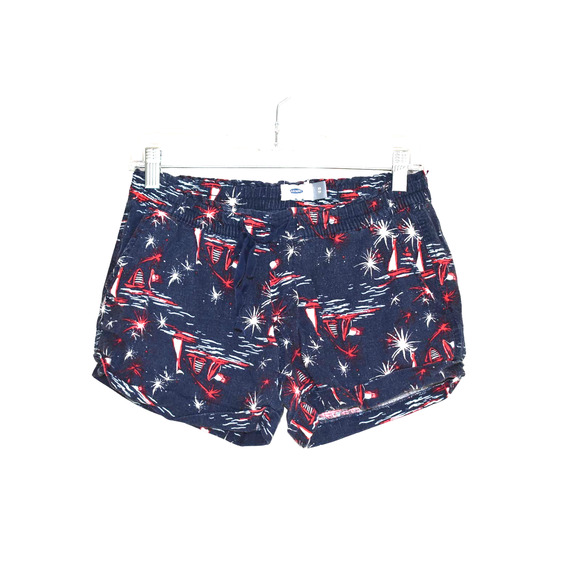 ⭐️ Old Navy Print Linen Shorts Navy Blue Size XS - Picture 2 of 6